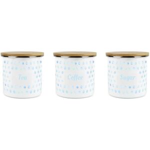 Purely Home Polka Dots Tea, Coffee & Sugar Canister Set - Aqua Blue Dots Medium Storage Jars Purely Home Polka Dots Tea, Coffee & Sugar Canister Set - Aqua Blue Dots Medium Storage Jars