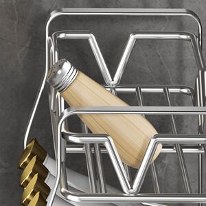 Spice Rack Organizer Stainless Steel Self Seasoning Bottle Holder Kitchen Counte Spice Rack Organizer Stainless Steel Self Seasoning Bottle Holder Kitchen Counte