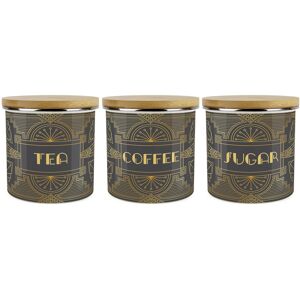 Purely Home Vintage Glamour Tea, Coffee & Sugar Canister Set - Retro Kitchen Storage Gifts Purely Home Vintage Glamour Tea, Coffee & Sugar Canister Set - Retro Kitchen Storage Gifts