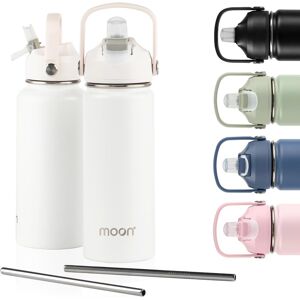 Moon Bottles - Insulated Water Bottle With Straw - Stainless Steel Sports Drink Moon Bottles - Insulated Water Bottle With Straw - Stainless Steel Sports Drink