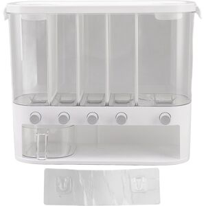 5 Grids Dispenser Box With Cup Grain Cereal Dry Food Separate Storage Container 5 Grids Dispenser Box With Cup Grain Cereal Dry Food Separate Storage Container
