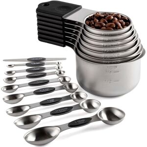 Sodial 2x(16pc Magnetic Stainless Steel Measuring Cups & Spoons Set, 7 Heavy Duty8725 Sodial 2x(16pc Magnetic Stainless Steel Measuring Cups & Spoons Set, 7 Heavy Duty8725