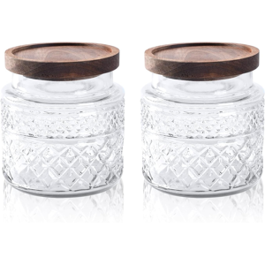 Does Not Apply 2pcs Glass Jars With Airtight Wooden Lids, 1100m/38oz Vintage Food Storage Conta Does Not Apply 2pcs Glass Jars With Airtight Wooden Lids, 1100m/38oz Vintage Food Storage Conta