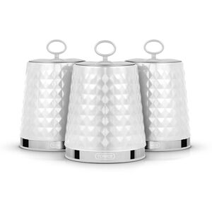 Tower Solitaire White Tea Coffee &sugar Canisters Kitchen Storage Set T826207wht Tower Solitaire White Tea Coffee &sugar Canisters Kitchen Storage Set T826207wht