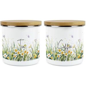 Purely Home Spring Daffodils Tea & Coffee Storage Canisters - Yellow Floral Jar Gifts Purely Home Spring Daffodils Tea & Coffee Storage Canisters - Yellow Floral Jar Gifts