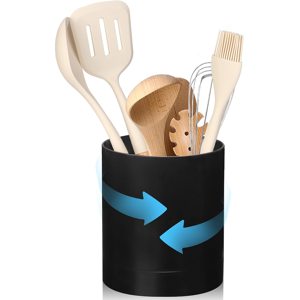 Does Not Apply Rotating Black Utensil Holder Plastic Kitchen Utensils Caddy 360°cutlery Holder Does Not Apply Rotating Black Utensil Holder Plastic Kitchen Utensils Caddy 360°cutlery Holder