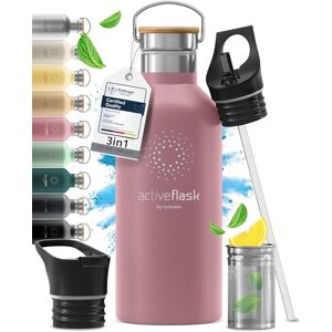 Bemaxx Stainless Steel Water Bottle With Straw, Infuser & 3 Lids: 1 & 0,5l Leak-Proof Bemaxx Stainless Steel Water Bottle With Straw, Infuser & 3 Lids: 1 & 0,5l Leak-Proof