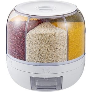 Oreb 6 Grids Rice And Grain Storage Container, 360° Rotating Cereal Food Dispenser, Oreb 6 Grids Rice And Grain Storage Container, 360° Rotating Cereal Food Dispenser,