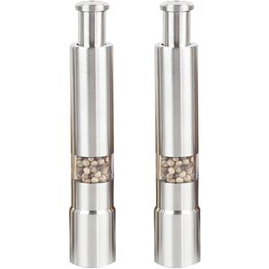 Sodial 2x(2pcs Manual Salt And Pepper Grinder Set Stainless Steel Push Button1436 Sodial 2x(2pcs Manual Salt And Pepper Grinder Set Stainless Steel Push Button1436