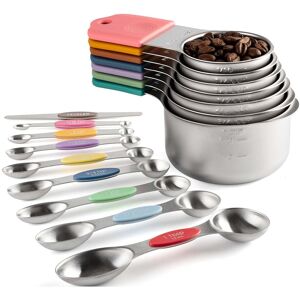 Sodial 3x(16pc Magnetic Stainless Steel Measuring Cups&spoons Set, 7 Heavy Duty5020 Sodial 3x(16pc Magnetic Stainless Steel Measuring Cups&spoons Set, 7 Heavy Duty5020