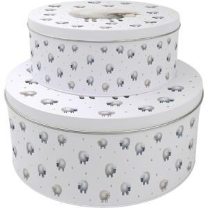 Purely Home Spring Sheep Round Cake Tin Set - Metal Storage Baking Gifts Set Of 2 Purely Home Spring Sheep Round Cake Tin Set - Metal Storage Baking Gifts Set Of 2