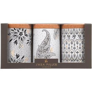 Sara Miller - Artisanne Noir Set 3 Tin Caddies With Cork Lids 106 (D) X 150mm Sara Miller - Artisanne Noir Set 3 Tin Caddies With Cork Lids 106 (D) X 150mm
