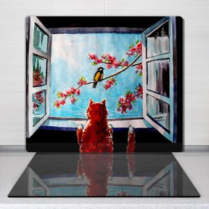 Coloray Tempered Glass Worktop Saver Painting Abstract Animal Bird Cat Branch 60x52 Cm Coloray Tempered Glass Worktop Saver Painting Abstract Animal Bird Cat Branch 60x52 Cm
