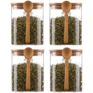 Sodial 4pcs Candy Jars With Lids Clear Spice Jars, Small Food Storage Containers F2d4 Sodial 4pcs Candy Jars With Lids Clear Spice Jars, Small Food Storage Containers F2d4