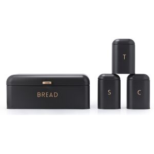 Salter Pebble 4-Piece Countertop Set Bread Bin & Canisters Powder Coated Steel Salter Pebble 4-Piece Countertop Set Bread Bin & Canisters Powder Coated Steel