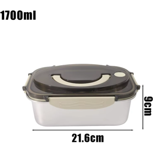 1/2/3pcs 1700/2100ml Stainless Steel Large Capacity Bento Lunch Box With Lid New 1/2/3pcs 1700/2100ml Stainless Steel Large Capacity Bento Lunch Box With Lid New