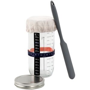 Sodial 2x(1set Glass Airtight Jar Sourdough Maker +lid And Scale Dough5777 Sodial 2x(1set Glass Airtight Jar Sourdough Maker +lid And Scale Dough5777