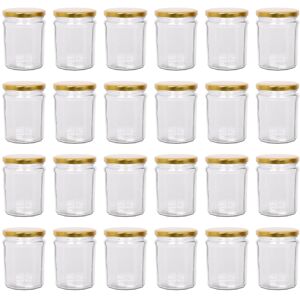 Argon Tableware 24x 380ml Glass Jam Jars With Gold Lids Chutney Preserve Honey Pickle Storage Argon Tableware 24x 380ml Glass Jam Jars With Gold Lids Chutney Preserve Honey Pickle Storage