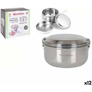 Quttin Stainless Steel Round Lunch Box 17cm - 12 Units Quttin Stainless Steel Round Lunch Box 17cm - 12 Units