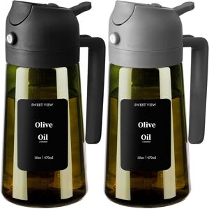 Sweet View 2pcs Olive Oil Dispenser And Sprayer – 16oz/470ml Glass Light-Proo Sweet View 2pcs Olive Oil Dispenser And Sprayer – 16oz/470ml Glass Light-Proo