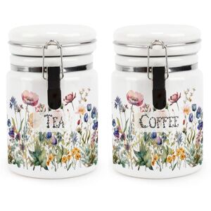 Purely Home Ceramic Clip-Lid Wildflowers Canisters - Tea & Coffee Containers Purely Home Ceramic Clip-Lid Wildflowers Canisters - Tea & Coffee Containers