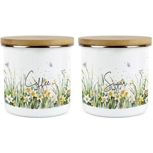 Purely Home Spring Daffodils Coffee & Sugar Storage Canisters - Yellow Floral Jar Gifts Purely Home Spring Daffodils Coffee & Sugar Storage Canisters - Yellow Floral Jar Gifts