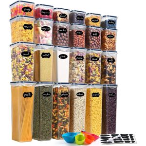 Yashe Global Inc Yashe 24pack Food Storage Containers With Lids Airtight, Plastic Cereal Storage Yashe Global Inc Yashe 24pack Food Storage Containers With Lids Airtight, Plastic Cereal Storage