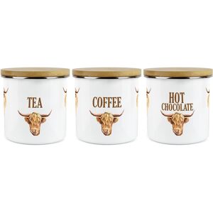 Purely Home Highland Cow Tea, Coffee & Hot Chocolate Canister Set - Kitchen Storage Gifts Purely Home Highland Cow Tea, Coffee & Hot Chocolate Canister Set - Kitchen Storage Gifts