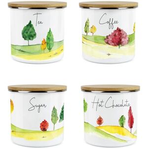 Purely Home English Landscapes Tea, Coffee, Sugar & Hot Chocolate Canister Set Kitchen Gift Purely Home English Landscapes Tea, Coffee, Sugar & Hot Chocolate Canister Set Kitchen Gift