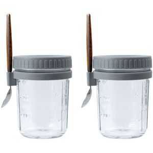 Sodial 3x(2pcs Breakfast Cup Container Airtight Oatmeal Jar With Cover And Spoon7158 Sodial 3x(2pcs Breakfast Cup Container Airtight Oatmeal Jar With Cover And Spoon7158