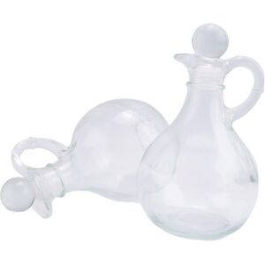 Sodial 3x(Glass Oil And Vinegar Bottles (2 Piece Set) Round Glass Oil Dispenser1999 Sodial 3x(Glass Oil And Vinegar Bottles (2 Piece Set) Round Glass Oil Dispenser1999