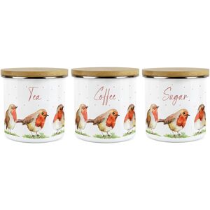 Purely Home Tea, Coffee & Sugar Storage Canister - Robins Watercolour Kitchen Storage Jar Purely Home Tea, Coffee & Sugar Storage Canister - Robins Watercolour Kitchen Storage Jar