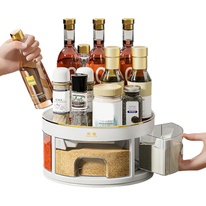 Does Not Apply 2 Tier Rotating Spice Rack Organiser, Lazy Susan Turntable Condiment Holder Seas Does Not Apply 2 Tier Rotating Spice Rack Organiser, Lazy Susan Turntable Condiment Holder Seas