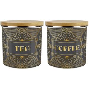 Purely Home Vintage Glamour Tea & Coffee Canister Set - Retro Kitchen Storage Gifts Purely Home Vintage Glamour Tea & Coffee Canister Set - Retro Kitchen Storage Gifts
