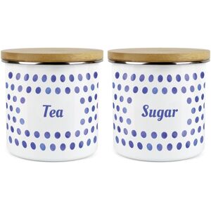 Purely Home Polka Dot Indigo 2pc Food Storage Canisters - Tea & Sugar Purely Home Polka Dot Indigo 2pc Food Storage Canisters - Tea & Sugar