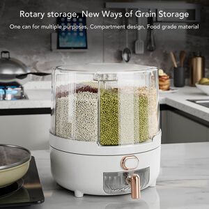 360 Degree Rotating Grain Dispenser Plastic 6 Compartments Kitchen Storage Sg 360 Degree Rotating Grain Dispenser Plastic 6 Compartments Kitchen Storage Sg