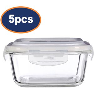 Premier Housewares Freska 5pc 800ml Borosilicate Glass Lunch Box Food Container Airtight Lid Set Premier Housewares Freska 5pc 800ml Borosilicate Glass Lunch Box Food Container Airtight Lid Set