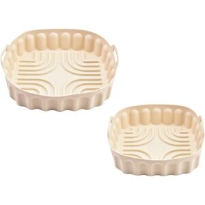 Sodial 4x(2pcs Air Fryer Silicone Baking Tray Reusable Square Air Fryer Pan4529 Sodial 4x(2pcs Air Fryer Silicone Baking Tray Reusable Square Air Fryer Pan4529
