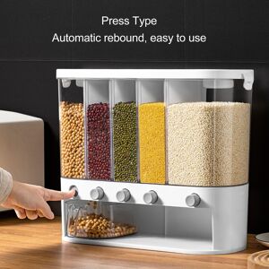 New 5 Grids Dispenser Box With Cup Grain Cereal Dry Food Separate Storage New 5 Grids Dispenser Box With Cup Grain Cereal Dry Food Separate Storage