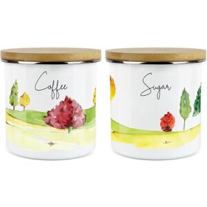 Purely Home Coffee & Sugar Canister - 2x Watercolour English Landscape Kitchen Storage Jar Purely Home Coffee & Sugar Canister - 2x Watercolour English Landscape Kitchen Storage Jar