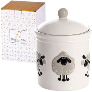 Spotted Dog Gift Company Storage Jar With Lid Ceramic Kitchen Canister Container Sheep Gift 2.25l White Spotted Dog Gift Company Storage Jar With Lid Ceramic Kitchen Canister Container Sheep Gift 2.25l White
