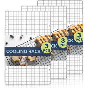 Does Not Apply 15.8”×9.8” Cooling Rack, 3 Stainless Steel Baking Rack, Oven Safe Cooling Racks Does Not Apply 15.8”×9.8” Cooling Rack, 3 Stainless Steel Baking Rack, Oven Safe Cooling Racks