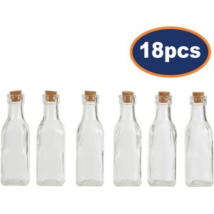Premier Housewares Tromso 18pcs 170ml Small Square Glass Bottles Liquid Tall Jar Cork Lid Storage Premier Housewares Tromso 18pcs 170ml Small Square Glass Bottles Liquid Tall Jar Cork Lid Storage
