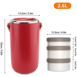 Insulated Food Jar Vacuum Insulated Lunch Box 3 Tier 2.6l For Outdoor Activities Insulated Food Jar Vacuum Insulated Lunch Box 3 Tier 2.6l For Outdoor Activities