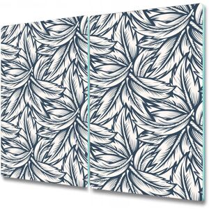Coloray Tempered Glass Worktop Saver Kitchen Navy Blue Leaves Floral Art 2x30x52 Coloray Tempered Glass Worktop Saver Kitchen Navy Blue Leaves Floral Art 2x30x52