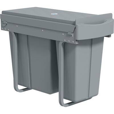 Homcom Under-Sink Kitchen Trash Bin, 2 Removable Recycling Containers, Grey Refurbished Homcom Under-Sink Kitchen Trash Bin, 2 Removable Recycling Containers, Grey Refurbished