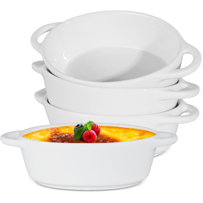 Iceblueor Set Of 4 Ceramic Baking Dishes,300ml Individual Pie Dishes Small Oven Dish With Iceblueor Set Of 4 Ceramic Baking Dishes,300ml Individual Pie Dishes Small Oven Dish With
