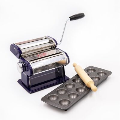 Kitchencraft Bundle Set Of Pasta Maker And Non-Stick Ravioli Mould Set- Blue Kitchencraft Bundle Set Of Pasta Maker And Non-Stick Ravioli Mould Set- Blue