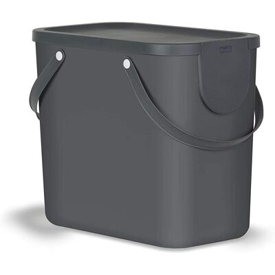 Kitchen Waste Bin, Rotho 25l Waste Separation System W/ Handle, Anthracite Kitchen Waste Bin, Rotho 25l Waste Separation System W/ Handle, Anthracite