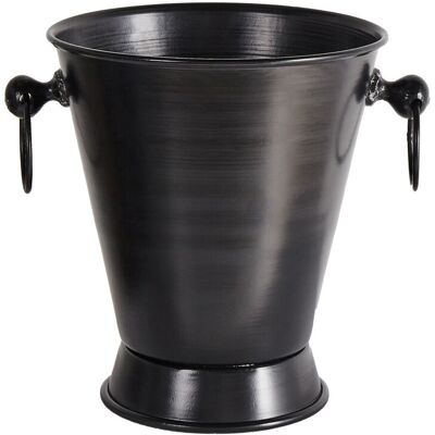 Beliani Silver Metal Ice Bucket with Handles - Modern Champagne Cooler - Home Accessory Beliani Silver Metal Ice Bucket with Handles - Modern Champagne Cooler - Home Accessory